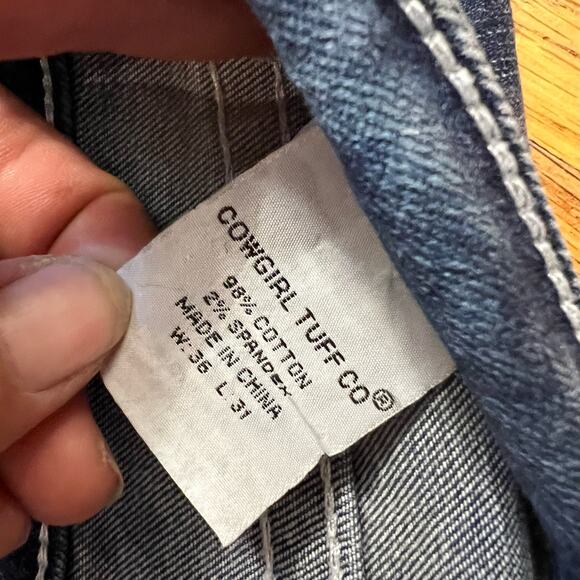 Cowgirl Tuff Jeans Womens 36 X31 Laredo Western Bootcut Blue Denim - Picture 7 of 11